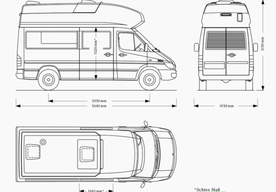 Mercedes-Benz Sprinter James Cook чертежи (рисунки) грузовика